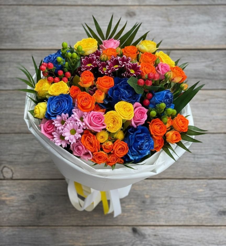 Букет цветов из: Розы и Хризантемы в Пседахе