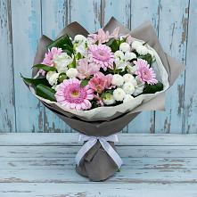 Букет цветов из:  Герберы, Альстромерии и Хризантемы #REPLACE_PRED# Пседахе