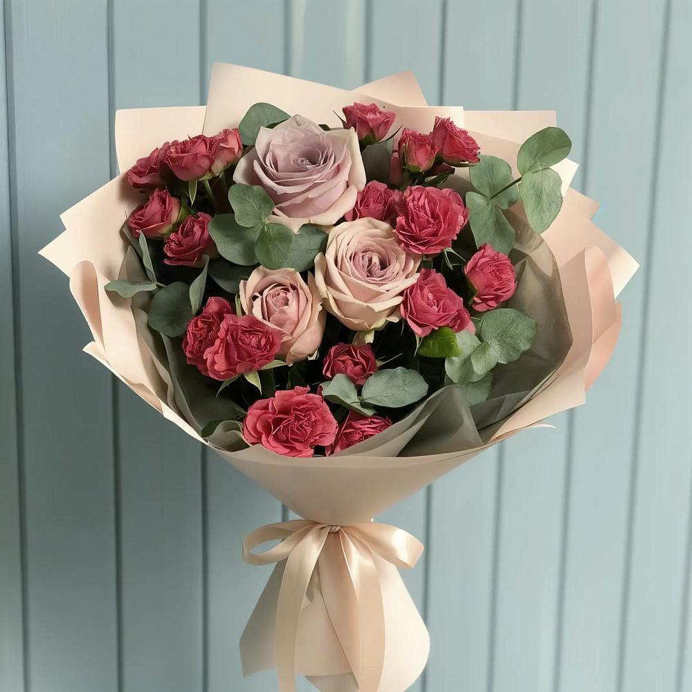 Букет цветов из: Гвоздики и Розы в Пседахе