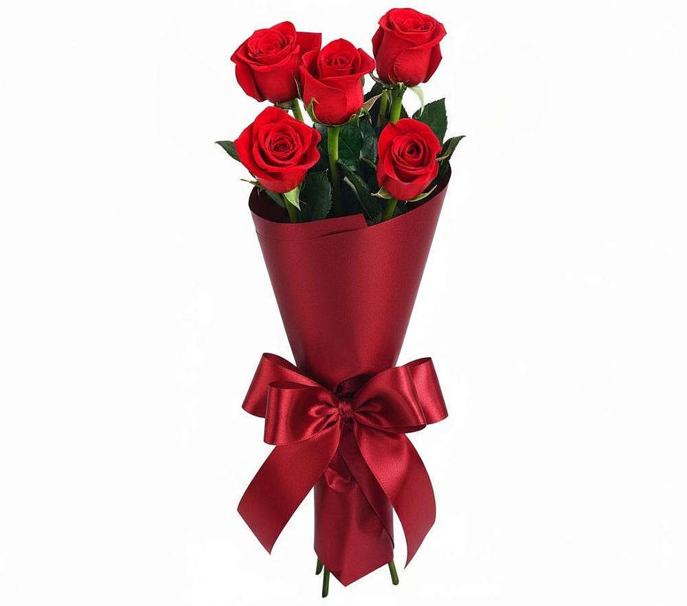 Букет 5 Красных роз Эдлесс Лав в Пседахе