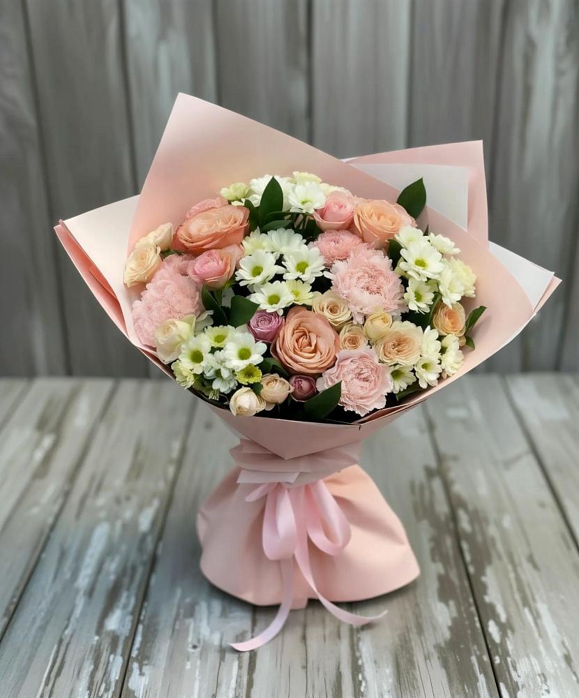 Букет цветов из: Гвоздики, Розы и Хризантемы в Пседахе