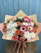 Букет цветов из:  Розы, Герберы и Хризантемы в Пседахе