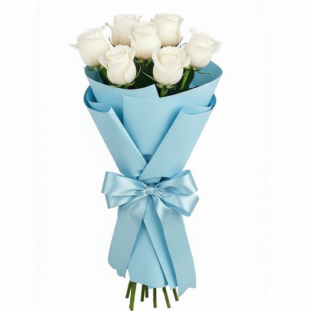 Букет 7 белых роз Проуд в Пседахе