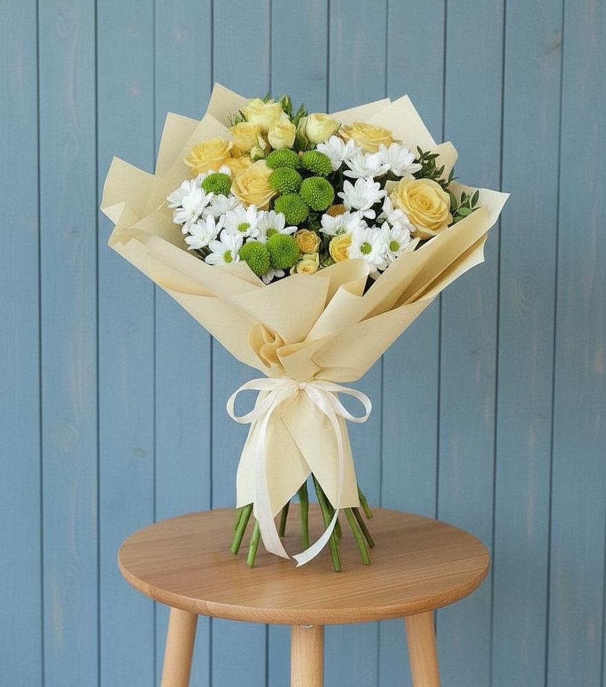 Букет цветов из: Хризантемы и Розы в Пседахе