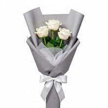 Букет 3 белые розы в Пседахе