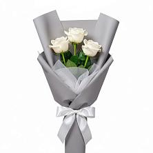 Букет 3 белые розы в Пседахе