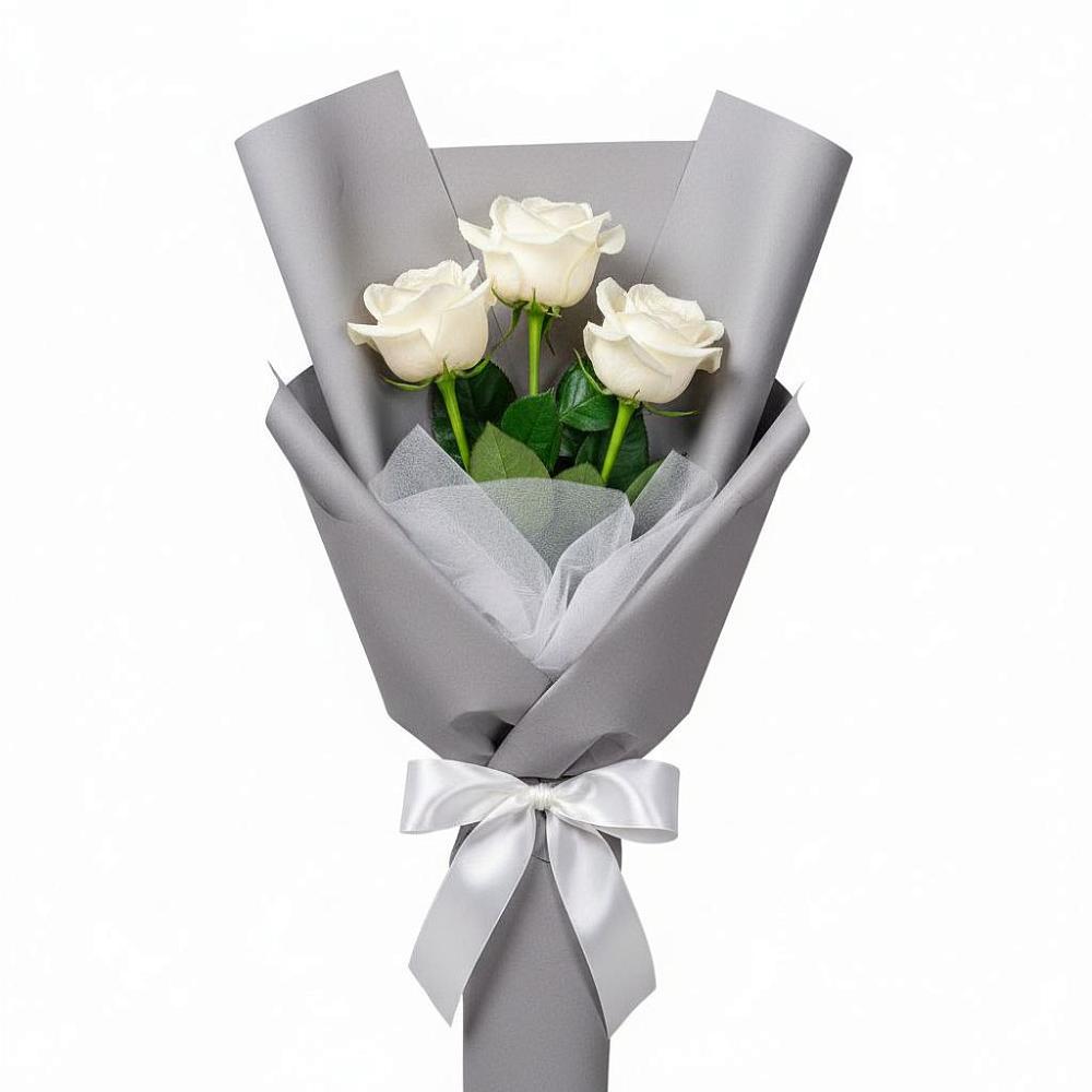 Букет 3 белые розы в Пседахе
