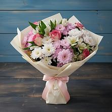 Букет цветов из:  Хризантемы, Альстромерии и Розы в Пседахе