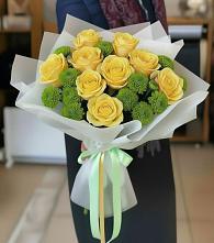 Букет цветов из:  Хризантемы и Розы в Пседахе