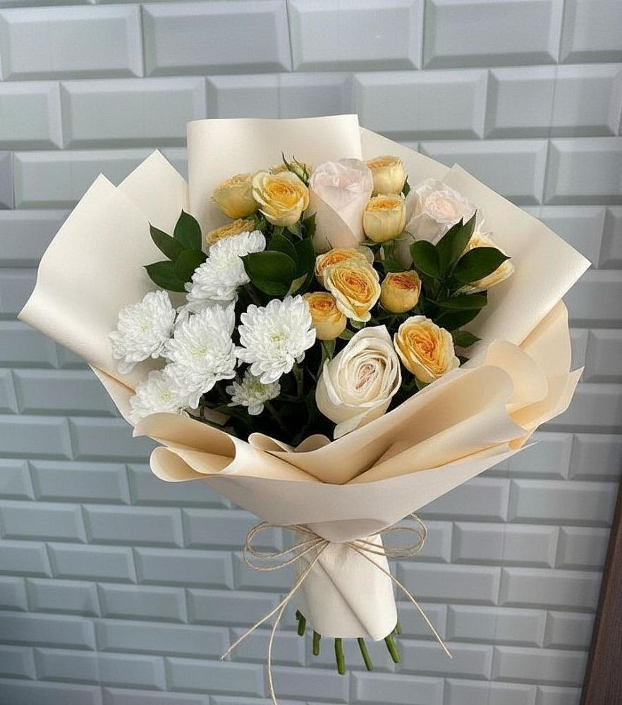 Букет цветов из: Розы и Хризантемы в Пседахе