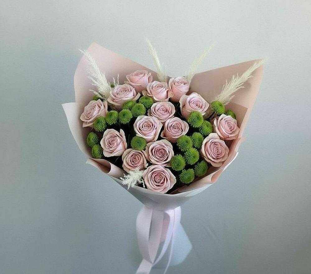 Букет цветов из: Розы и Хризантемы в Пседахе