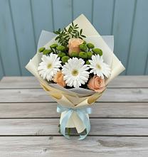 Букет цветов из:  Герберы, Розы и Хризантемы в Пседахе