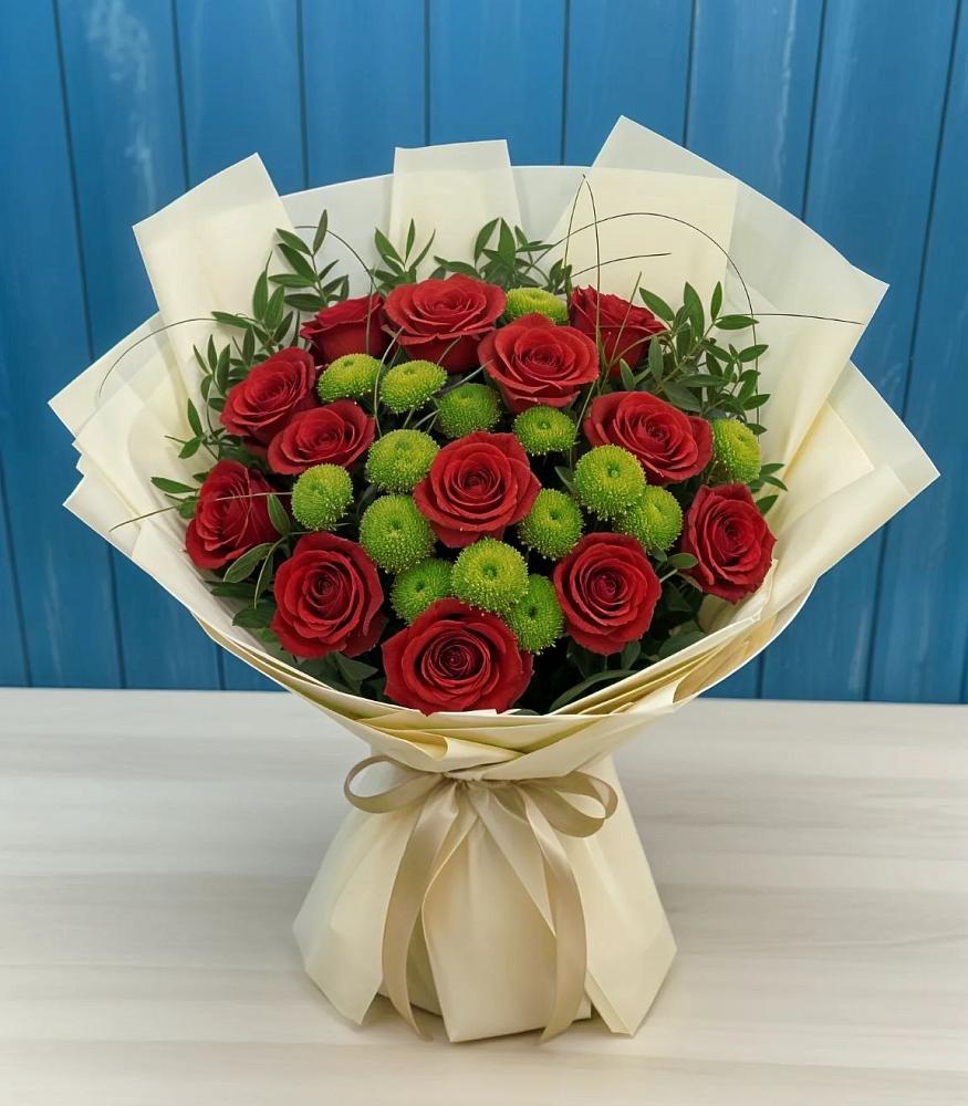 Букет цветов из: Розы и Хризантемы в Пседахе